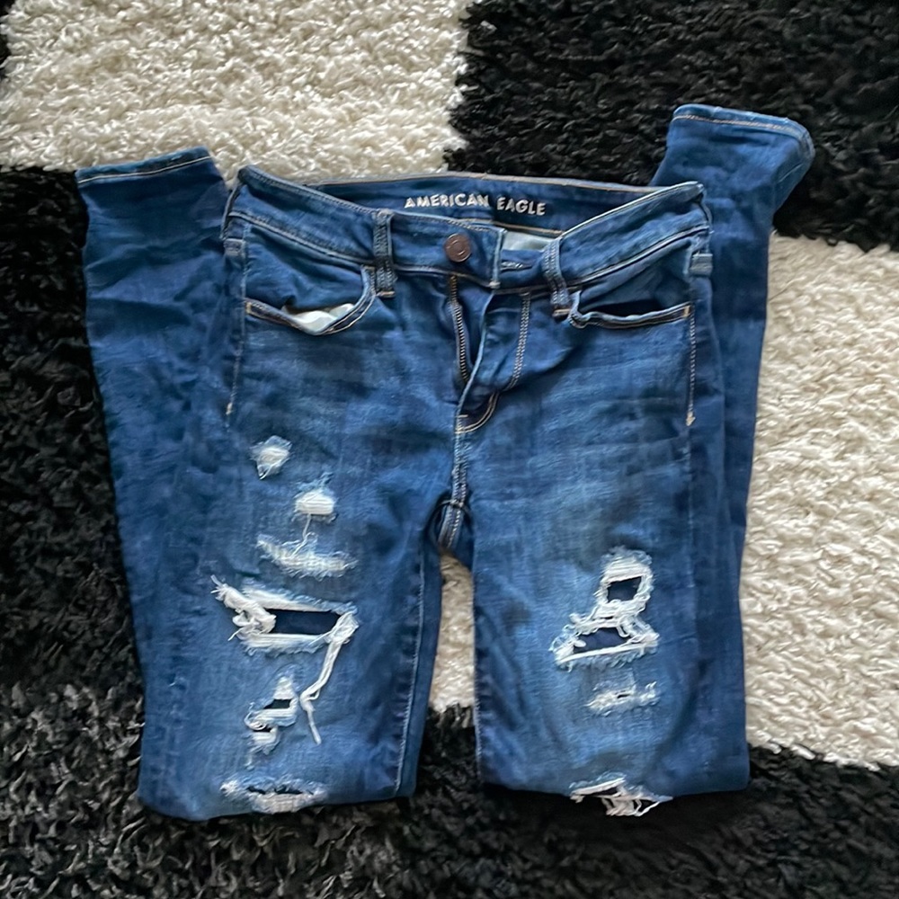 American Eagle Next Level Stretch Destroyed Skinny Jeans